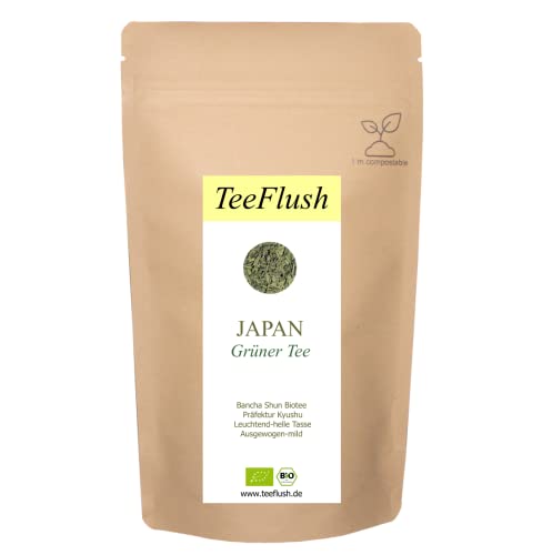 Japan Bancha Bio, Kyushu Präfektur, Grüner Tee, 100g, Geschmack: ausgewogen-mild mit leuchtend-heller Tasse Cover