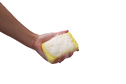 Image of 5-Packs Cleaning Scrub Sponge Compressed Wood Cellulose Sponge dishwashing Brush Kitchen Cleaning Sponge for pots and Pans Household Cleaning Tool scouring sponges