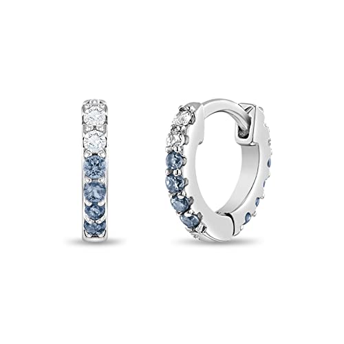 Pendientes de aro de plata 925 con circonitas de 10mm para niñas