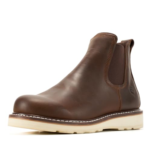 Image of SUREWAY Men's 6 Inch Slip On Chelsea Work Boots | GoodyearWelt,Genuine Leather,EH-rated,Slip Resistant Wedge Sole