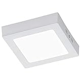 trio leuchten trio 657111201 zeus plafoniera led, 17x17 cm, bianco 11 w