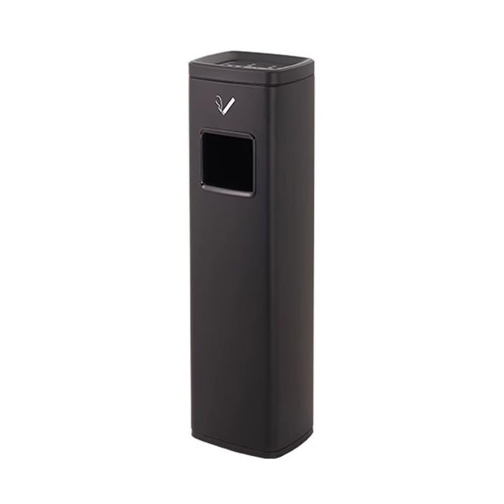 OLSKFUH Outdoor Ashtray Outdoor Commercial Districts Stainless Steel Rainproof Trash Can Vertical Cigarette Cylinder Soot Column Trash Can,Black