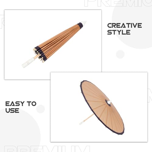 Paraguas de mano decorativo para cosplay con mango de madera resistente 3