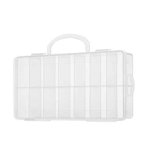 DRhomehouse Caja de Herramientas de Rejilla de plástico Transparente 14 Cebos Aguja de joyería y Organizador de Almacenamiento de Hilo para la colección de Pantalla