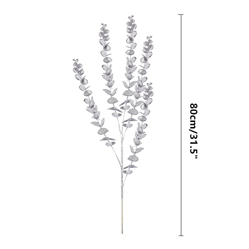 Green Home 3 Pcs Faux Eucalyptus Spray Artificial Eucalyptus Branches Stems For Wedding Party Flower Arrangement (Silver X3) (Zz101) #TOP1