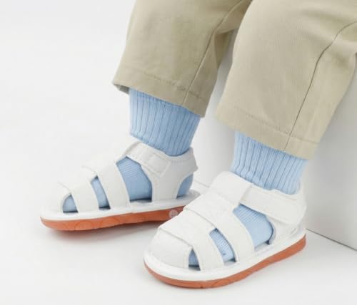 Image of Baby Boys Girls Squeaky Sandals Summer Closed-Toe Anti-Slip Premium Rubber Sole Toddler First Walkers Shoes