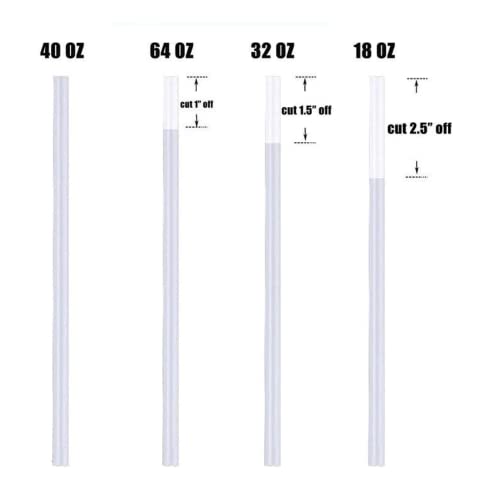 Hydro Flask Wide Mouth Water Bottle Replacement Straws - 6 Straws, 2 Brushes Included