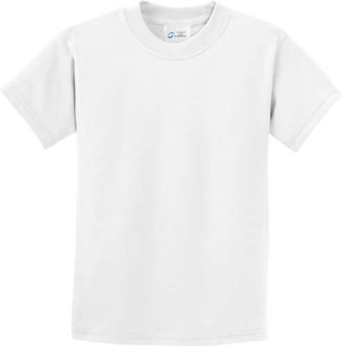 Port & Company-Youth 100% Cotton Essential T-Shirt. PC61Y-White
