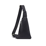 HOBO Bodhi Leather Hands-Free Sling Bag Adjustable Strap, Compact Travel Crossbody for Essentials, Convertible Minimalist Organizer for Women, Black