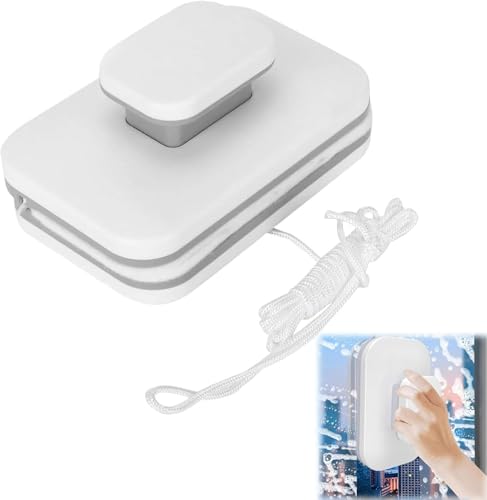 Magnetic Windshield Cleaner Tool, 2025 New Magnetic Double-Sided Window Cleaner with Anti-Falling Rope, Glass Thickness 3-10mm, Adjustable Magnetic Windshield Cleaner, for Home Windows and Car Glazed