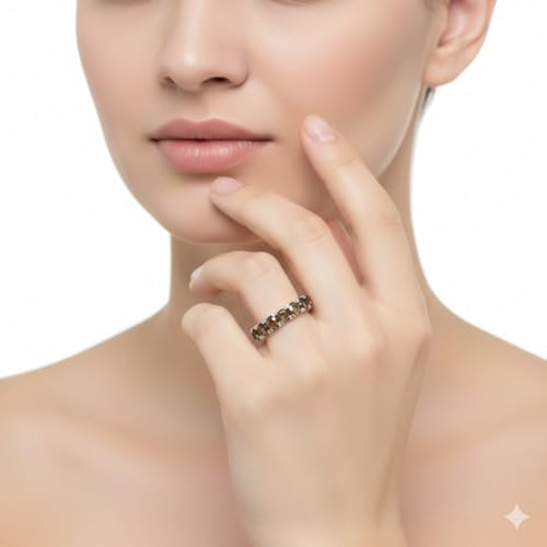 Image of 55Carat Choose Your Color Natural Gemstone Sterling Silver Band Ring Birthstone Friendship Love Size 5-13