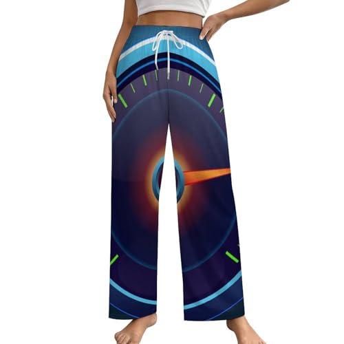 Pantalon de pyjama femme imprimé cadran de voiture bas de nuit fluide taille S avec poches
