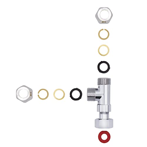 VARIOSAN T-Piece Splitter for 10360 Angle Valves (3/8 Brass Construction in Chrome) - Image 3