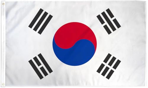South Korea Flag - Beautiful Double-Stitched - 100% Polyester w/Brass Grommets 3' x 5'