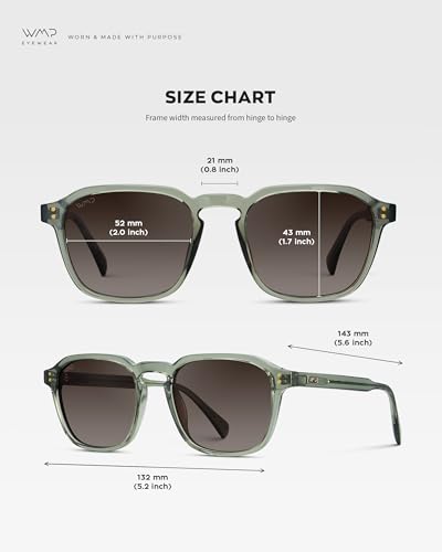 Image of WearMe Pro Men's Polarized Square Sunglasses - Wide Fit, Retro Style, UV400, Lightweight Frame for Driving & Daily Wear