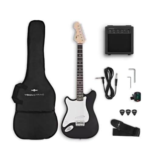 VISIONSTRING Guitarra Eléctrica Zurda 3/4 Tamaño Guitarra Starter Pack con Amp para Niños y Principiantes