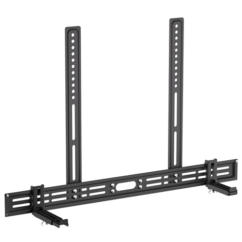 Image of XINLEI Universal Soundbar Mount with Holes /Without Holes, Sound Bar TV Bracket for Speaker Non-Slip Base Holder Extends 3.46 inch-6.1 inch,Support 20lbs SBR501