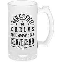 Jarra de cerveza personalizada cristal 500 ml | con foto, nombre