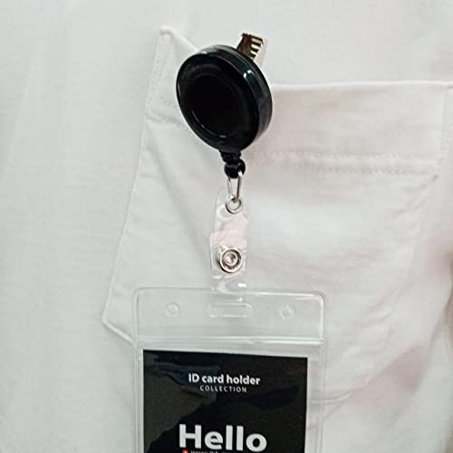 Jbkhdtb 5 Pack Retractable Id Badge Holder Reels With Swivel Alligator Clip Bulk Pack Premium Badge（Black） #TOP2