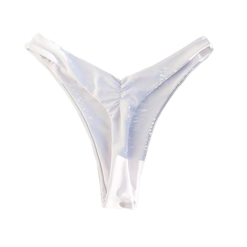 SherryDC Women’s Cheeky Thong Brazilian Bikini Bottoms Sexy High Cut Leg Swimsuit Bottom Ruched Butt Bathing Suit Briefs