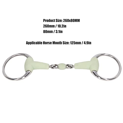 TOPINCN Horse Snaffle Bit, 125mm Stainless Steel Horse Mouth Snaffle Roller, Garden Breeding Horse Training Mouth Bit Horse Utensil - Image 2