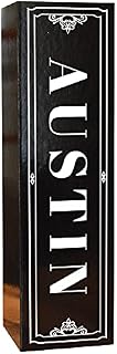 Personalised Bottle Gift Box for Men Women Black Magnetic Custom Name Ornate Elements Elegant Birthday Anniversary Retirement