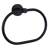 Matte Black Towel Ring, APLusee Stainless Steel Swivel Hand Towel Holder, Modern Kitchen Bathroom Ac