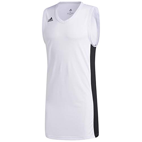 Maillot de basketball adidas blanc et noir taille XL pour homme