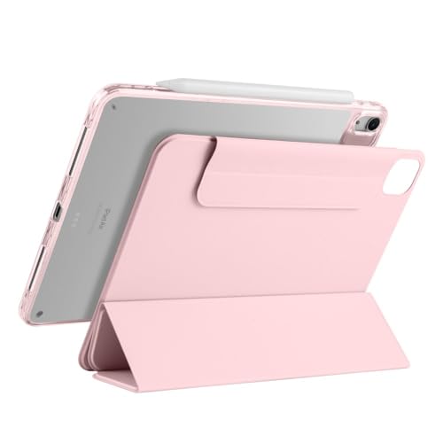 Étui iPad Pro 12.9 rose en cuir pour travailler au café