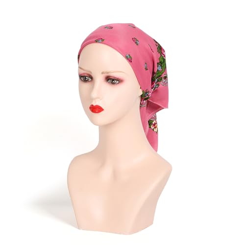 OLEETS Spring And Autumn Bohemian Style Flowers Head Scarf Shawl,70x70cm Russian And Ukrainian Style Square Shawls Scarves2