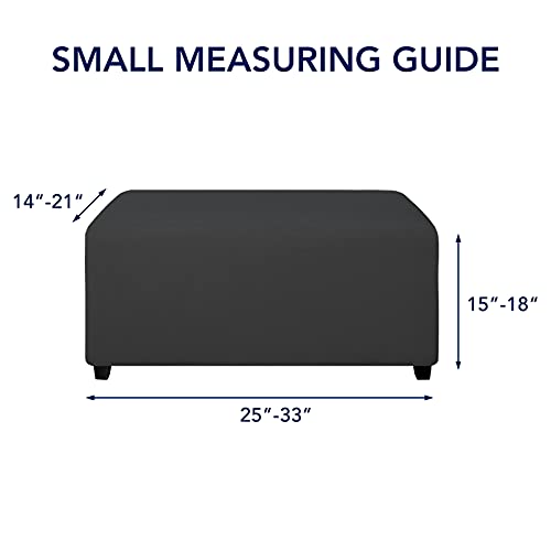 Image of PureFit Stretch Rectangle Ottoman Cover Footstool Cover, Dark Gray