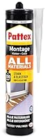 Pattex Montagekleber All Materials, stark haftender Alleskleber, Kraftkleber für innen & außen, Kleber für saugende und nichtsaugende Materialien, 1 x 450g