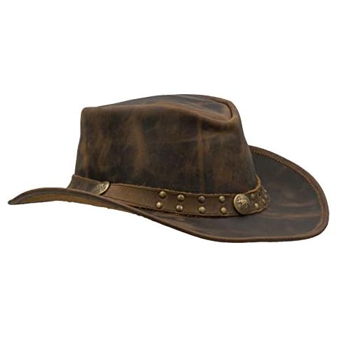 Walker and Hawkes Brisbane - Sombrero de piel de vacuno - Bicolor Marrón Otoño Cover
