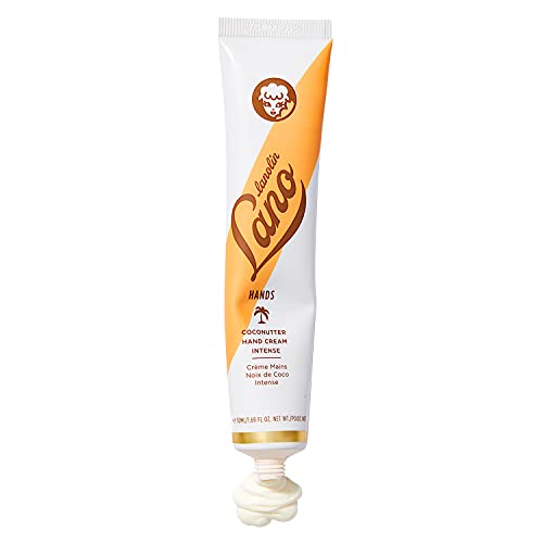 Lanolips Hand Cream Intense Coconutter - Hydrating Hand Lotion with Lanolin, Coconut, Vitamin E + Shea butter for Dry, Cracked Hands + Cuticles 50ml