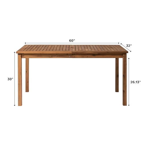 Walker Edison AZWSDTBR Dominica Contemporary Slatted Outdoor Dining Table thumb #2