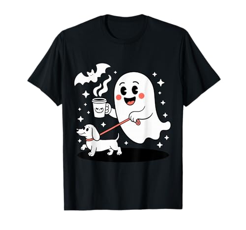 Funny Dachshund Ghost Halloween Spooky Season Weenie Dog T-Shirt