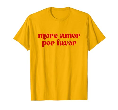Retro More Amor por Favor T-Shirt, Men, Golden Yellow, Small