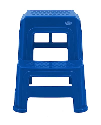 Image of SKYGLAMOUR Supreme Plastic Multi-Purpose Step Stool for Home | Office&Kitchen Use with Weight Bearing Capacity of 150 Kg |2 Step Stool for Home| Color: French Blue; Qnt: 2 Pcs.