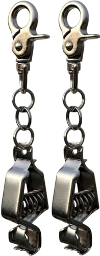 ParaDance Metal Glove Clips for Work Glove Holders Heavy Duty Glove Clamp Strap Holder with 360 Swivel Belt Clip for Duty Belt Accessories Backpack Construction Mechanics (All-Metal Build) Silver