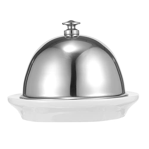 OFFSCH Beurrier Rond En Céramique Avec Couvercle En Inox 3.74X3.74X2.36 Pouces Pour Beurre Fromage Desserts Vaisselle Polyvalente Pour Cuisine Fêtes Et...