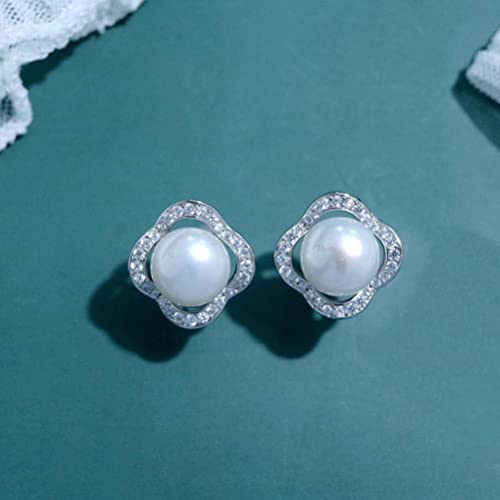 Pendientes de aro 925 y collar de agua dulce para mujer conjunto 6