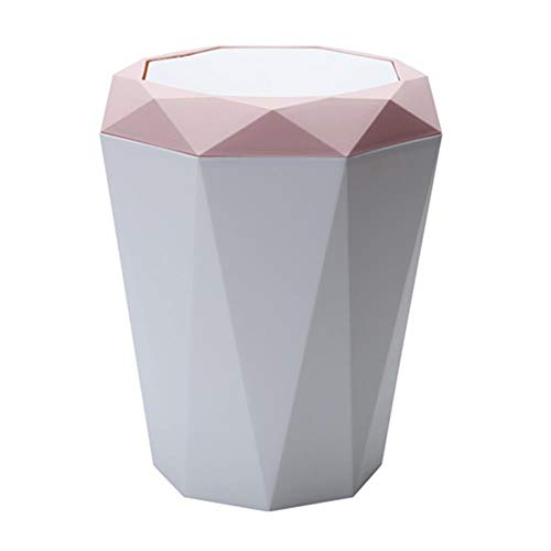 ERGOU Waste Bin Swing Lid Trash Can Wastebasket Rubbish Bin for Office, Living Rooms, Bedrooms
