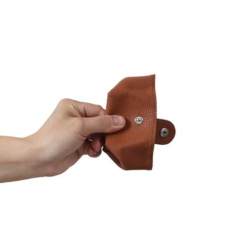 Image of Cockatoo Genuine Leather Coin Pouch Change Holder, Mini Snap Pocket Wallet for Men Women (Black, Large)
