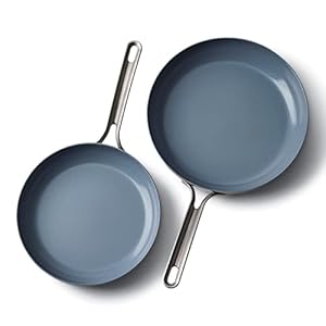 GreenPan X Food 52 Five-Two Essentials, Tri-Ply Stainless Steel Healthy Ceramic Nonstick 10″ and 12″ Frying Pan Skillet Set with Bonus Protectors, PFAS-Free, Multi Clad, Induction, Dishwasher Safe