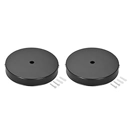 uxcell Retro Light Canopy Kit Wall Sconce Lamp Plate Fixture 120mm 4.7Inch Black 2Pcs