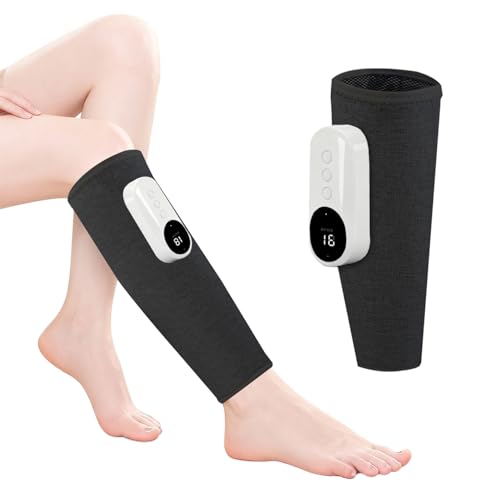 Masseur Jambes Sans Fil avec Chaleur et Compression Masseur de Mollets avec 3 Modes 3 Intensités Appareil de Massage pour Circulation Sanguine Drainage Lymphatique...