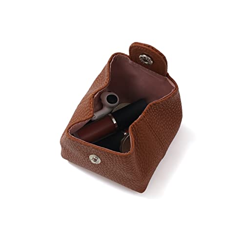 Image of Cockatoo Genuine Leather Coin Pouch Change Holder, Mini Snap Pocket Wallet for Men Women (Brown, Large)