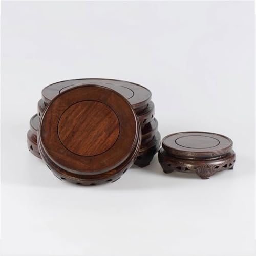 Base redonda de madera tallada premium estilo chino para decoración 6