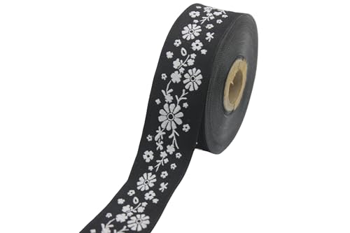 Ruban jacquard floral 3,5 cm de large pour customiser un vêtement facilement