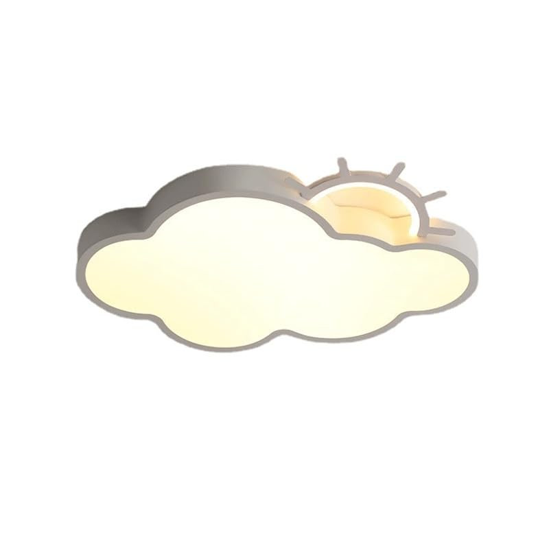 Plafonnier LED acrylique nuage bois chambre enfant luminaire moderne variable avec veilleuse